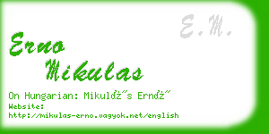 erno mikulas business card